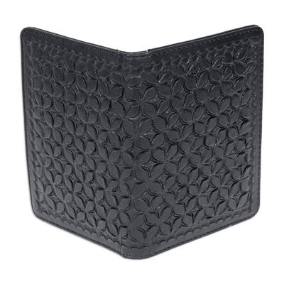 Alternate image for Patterned Blue Passport Holder Crafted in Mexico Midnight Traveler