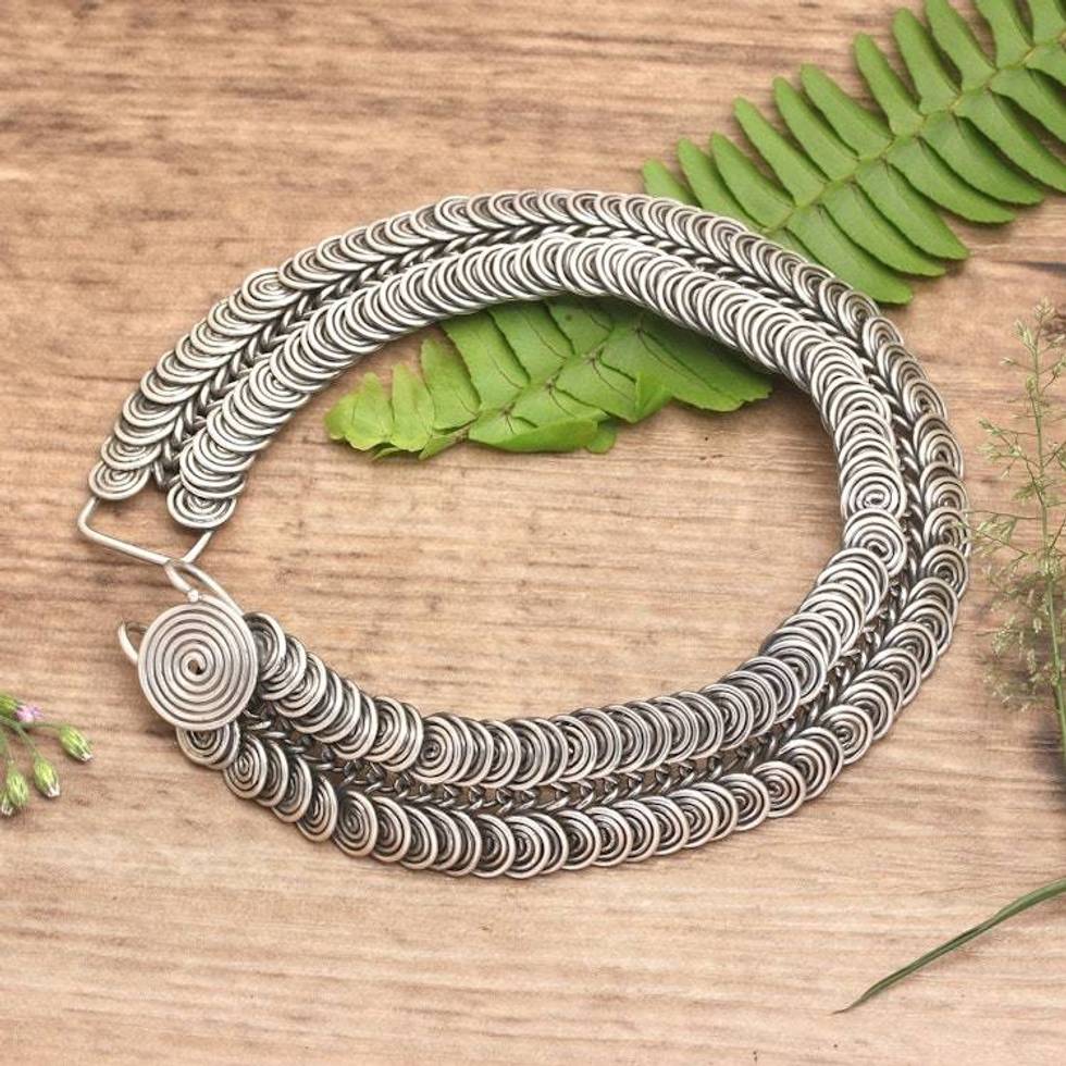 Sterling silver Link Bracelet 'Snail Pass'