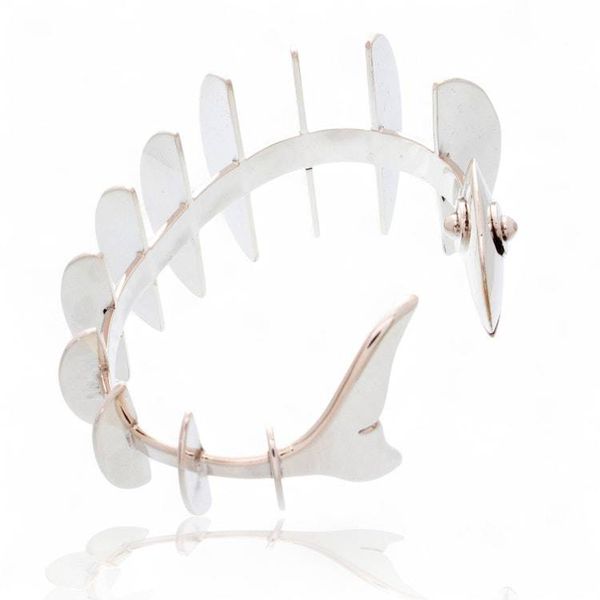 Alternate image for Handmade Modern Taxco Silver Cuff Bracelet Skeleton Fish