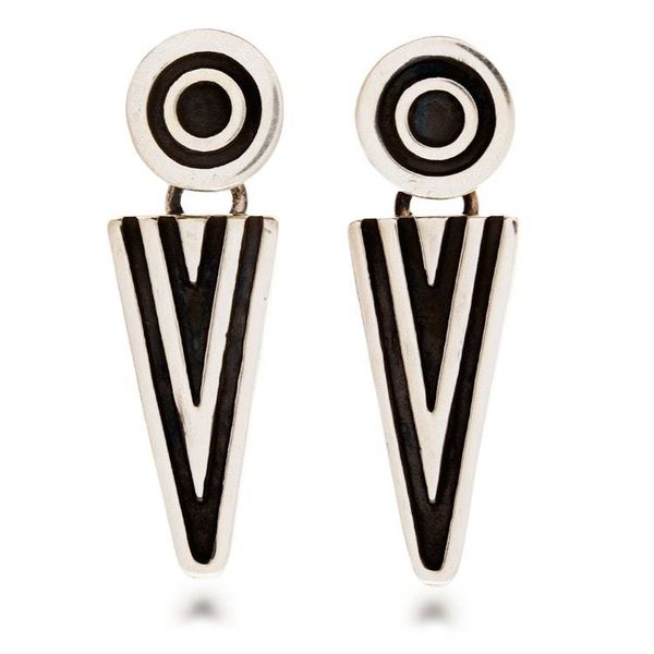 Alternate image for Taxco Sterling Silver Dangle Earrings Arrowheads