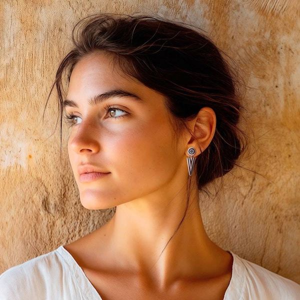 Alternate image for Taxco Sterling Silver Dangle Earrings Arrowheads