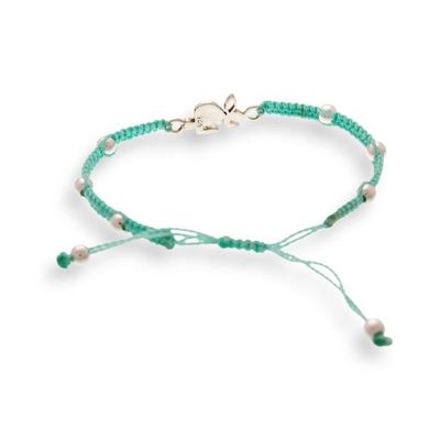 Alternate image for Rabbit-Themed Taxco Silver Macrame Station Pendant Bracelet Enchanting Rabbit