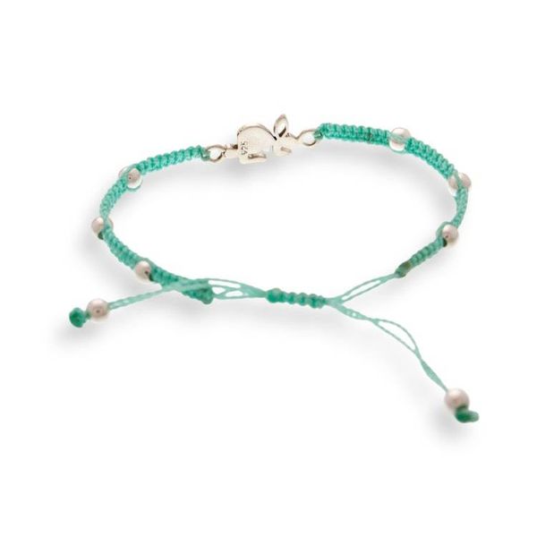 Alternate image for Rabbit-Themed Taxco Silver Macrame Station Pendant Bracelet Enchanting Rabbit