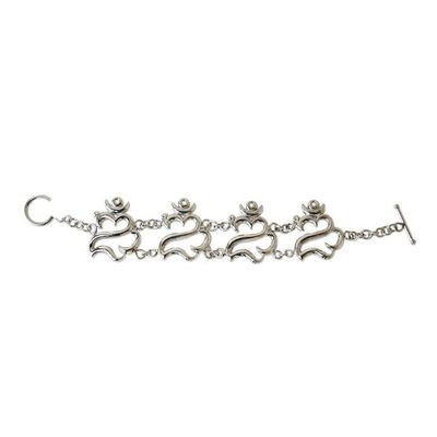 Alternate image for Sterling silver link bracelet Balinese Om