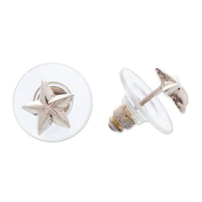 Alternate image for High-Polished Star-Shaped Sterling Silver Stud Earrings Immortal Icon
