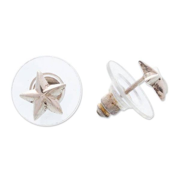Alternate image for High-Polished Star-Shaped Sterling Silver Stud Earrings Immortal Icon