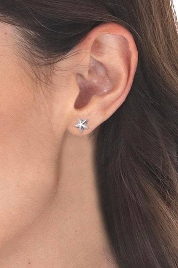 Alternate image for High-Polished Star-Shaped Sterling Silver Stud Earrings Immortal Icon