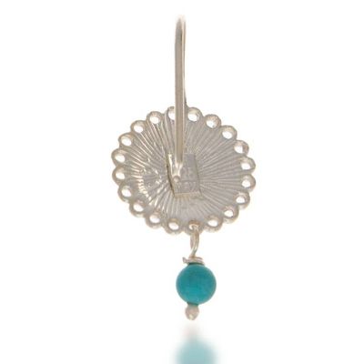 Alternate image for Spring-Themed Sterling Silver and Recon Turquoise Earrings Blooms of Paradise