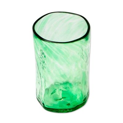 Alternate image for Set of 4 Clear Green Blown Glass Shot Glasses Jade Mist