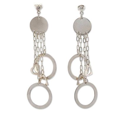 Alternate image for Geometric Sterling Silver Statement Waterfall Earrings Fine Waterfalls