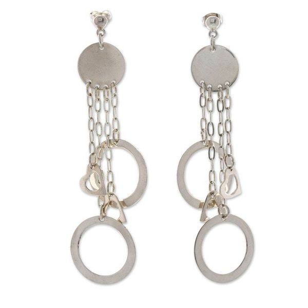 Alternate image for Geometric Sterling Silver Statement Waterfall Earrings Fine Waterfalls