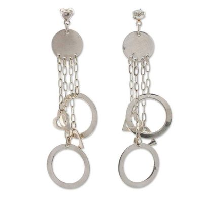 Alternate image for Geometric Sterling Silver Statement Waterfall Earrings Fine Waterfalls