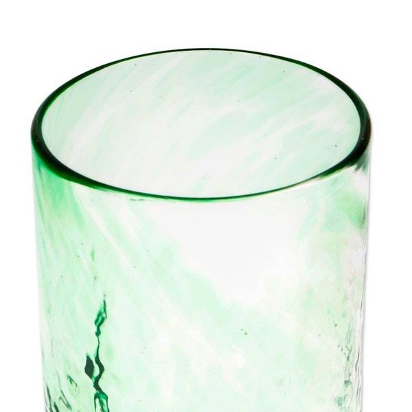 Alternate image for Set of 4 Artisan Crafted Blown Glass Green Tumblers Green Mist