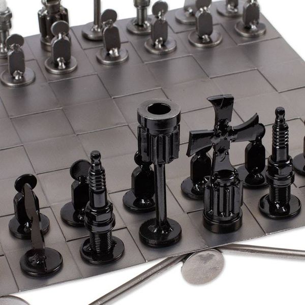 Alternate image for Unique Recycled Auto Part Chess Set Recycling Challenge