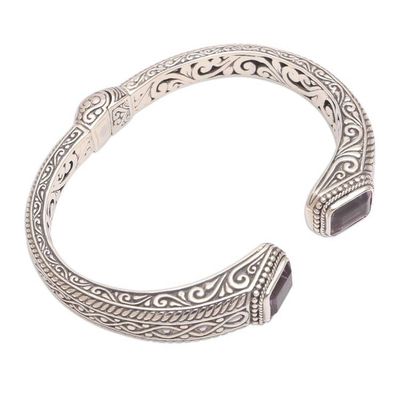 Alternate image for Helix Pattern Amethyst Cuff Bracelet from Bali Sukawati Helix