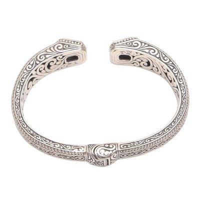 Alternate image for Helix Pattern Amethyst Cuff Bracelet from Bali Sukawati Helix
