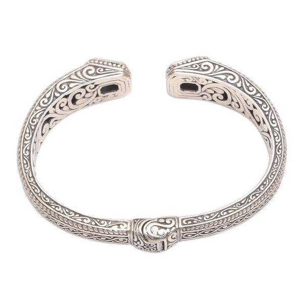 Alternate image for Helix Pattern Amethyst Cuff Bracelet from Bali Sukawati Helix