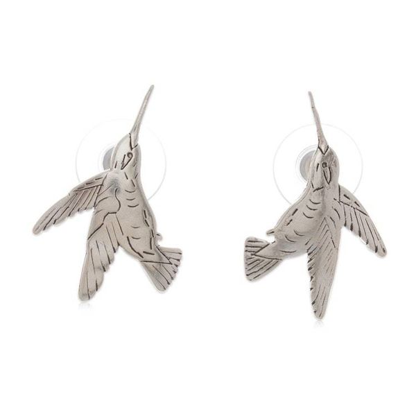 Alternate image for Hummingbird-Inspired Silver Drop Earrings from Mexico Hummingbird Glamour