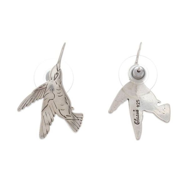 Alternate image for Hummingbird-Inspired Silver Drop Earrings from Mexico Hummingbird Glamour