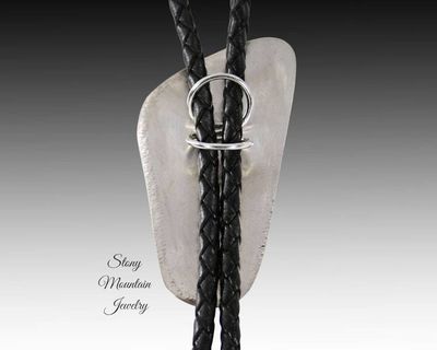 Alternate image for Turquoise Bolo Tie, Unique Turquoise & Feather Ridge Agate Custom Wedding Bolo Tie, Handcrafted Sterling Silver Bolo Tie for Men or Women