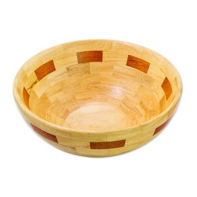 Alternate image for Mahogany and Palo Blanco Wood Bowl Crafted by Hand Segments