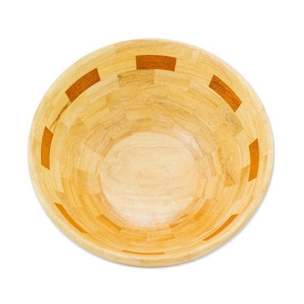 Alternate image for Mahogany and Palo Blanco Wood Bowl Crafted by Hand Segments