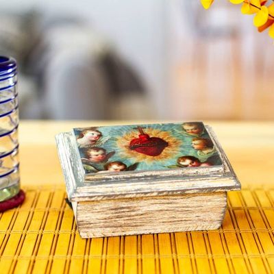 Alternate image for Decoupage Jewelry Box with Sacred Heart from Mexico Sacred Heart