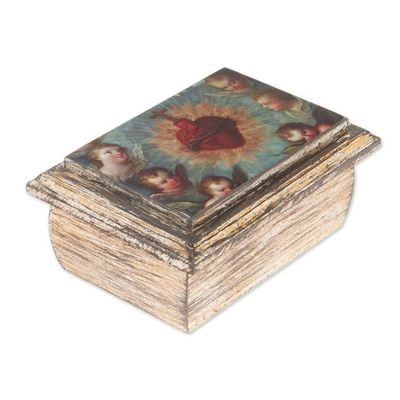 Alternate image for Decoupage Jewelry Box with Sacred Heart from Mexico Sacred Heart