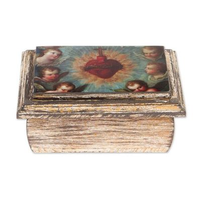 Alternate image for Decoupage Jewelry Box with Sacred Heart from Mexico Sacred Heart