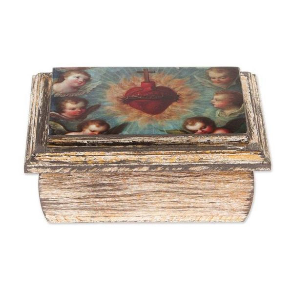 Alternate image for Decoupage Jewelry Box with Sacred Heart from Mexico Sacred Heart