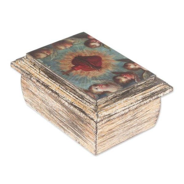 Alternate image for Decoupage Jewelry Box with Sacred Heart from Mexico Sacred Heart