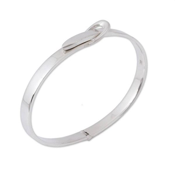 Alternate image for Taxco Sterling Silver Bangle Bracelet from Mexico Gleaming Belt