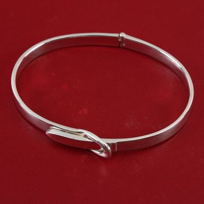 Alternate image for Taxco Sterling Silver Bangle Bracelet from Mexico Gleaming Belt
