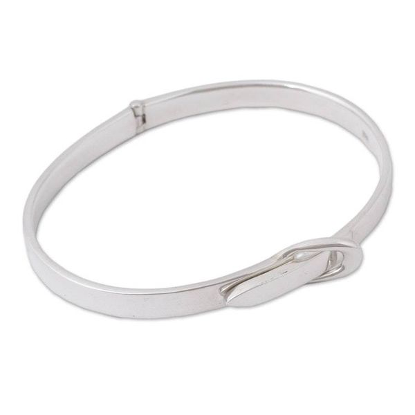 Alternate image for Taxco Sterling Silver Bangle Bracelet from Mexico Gleaming Belt