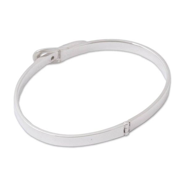 Alternate image for Taxco Sterling Silver Bangle Bracelet from Mexico Gleaming Belt