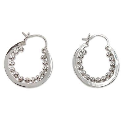 Alternate image for Hand Crafted Taxco Silver Hoop Earrings Taxco Marquee