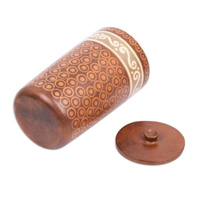 Alternate image for Hand Crafted Ceramic Decorative Jar from Mexico Waves