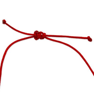 Alternate image for Adjustable 24k Gold-Plated Red Protection Charm Bracelet Red Shield
