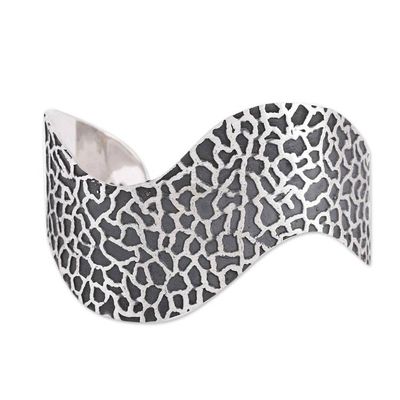 Alternate image for Modern Abstract Motif Sterling Silver Cuff Bracelet Sophisticated Savannah