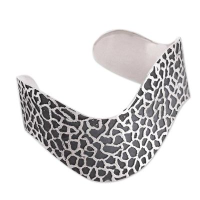 Alternate image for Modern Abstract Motif Sterling Silver Cuff Bracelet Sophisticated Savannah