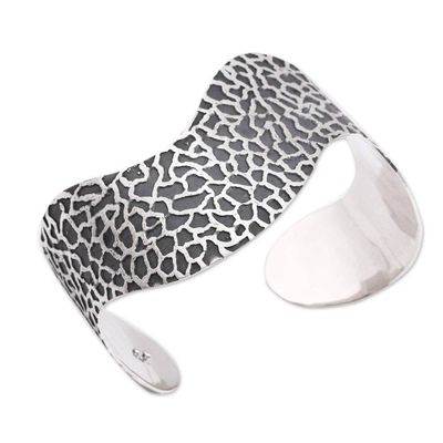 Alternate image for Modern Abstract Motif Sterling Silver Cuff Bracelet Sophisticated Savannah
