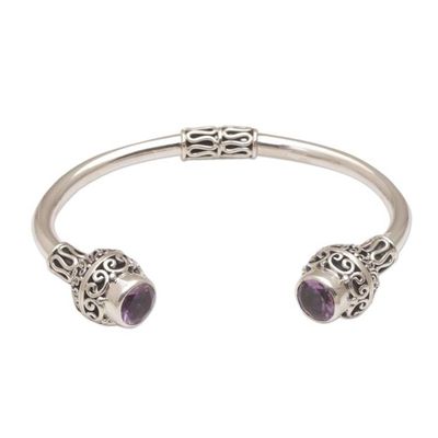 Alternate image for Amethyst and Sterling Silver Cuff Bracelet from Bali Monument