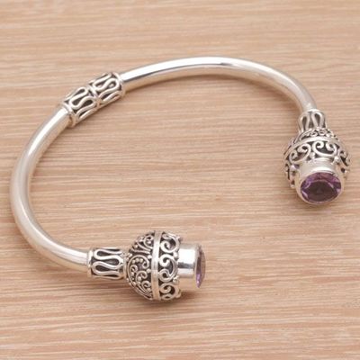 Alternate image for Amethyst and Sterling Silver Cuff Bracelet from Bali Monument