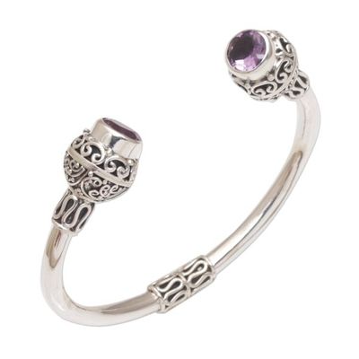 Alternate image for Amethyst and Sterling Silver Cuff Bracelet from Bali Monument