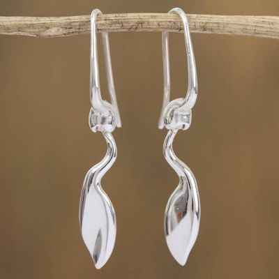 Primary image for Abstract Sterling Silver Dangle Earrings from Mexico Shape of Nature