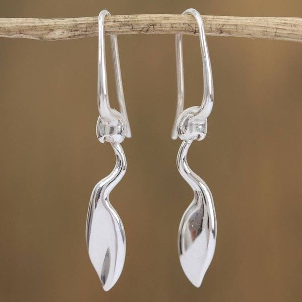 Alternate image for Abstract Sterling Silver Dangle Earrings from Mexico Shape of Nature