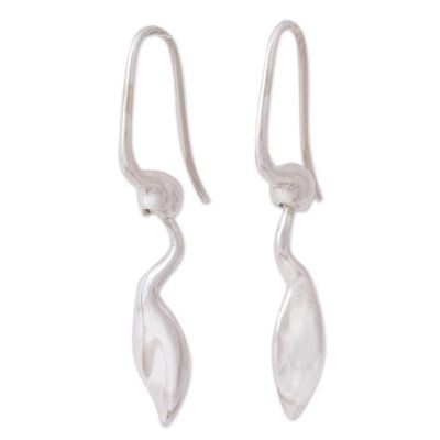 Alternate image for Abstract Sterling Silver Dangle Earrings from Mexico Shape of Nature