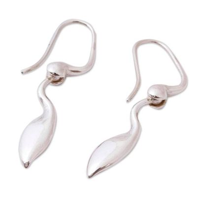 Alternate image for Abstract Sterling Silver Dangle Earrings from Mexico Shape of Nature