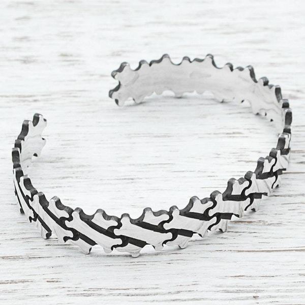 Alternate image for Hand Made Sterling Silver Cuff Bracelet Bone Motif Mexico Little Bones