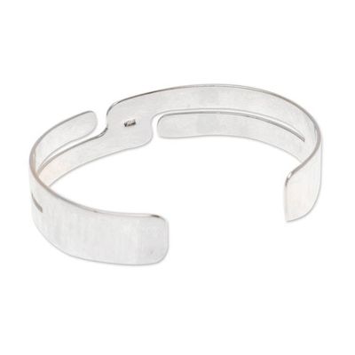 Alternate image for High-Polish Modern Sterling Silver Cuff Bracelet from Mexico Minimalist Paths